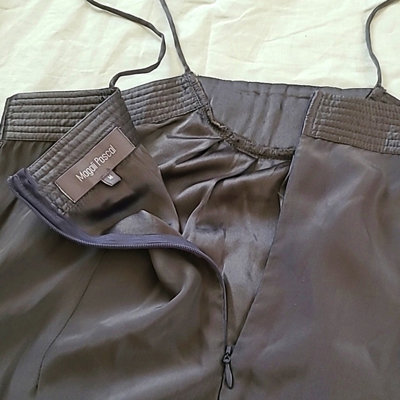 Magali Pascal 100% Silk Gray Mini Dress with Brass and Rhinestone, Size M - Picture 7 of 12